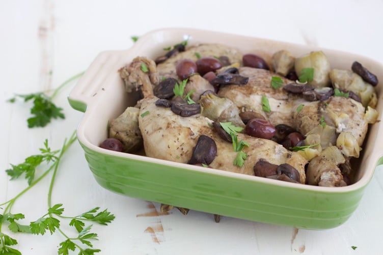 Easy Paleo Slow Cooker Recipes - Chicken with Artichokes, Mushrooms and Olives