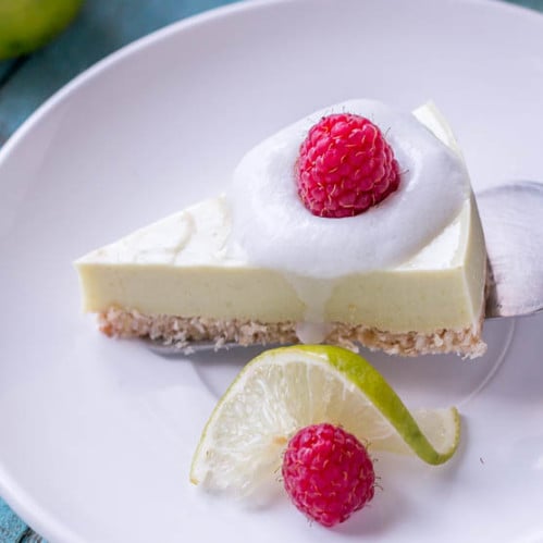 Smooth and creamy, this naturally green paleo key lime pie is tangy yet subtly sweet.
