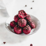 Dairy-free red velvet chocolate chip cookie dough bites