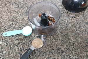 Carrot cake energy balls in process image