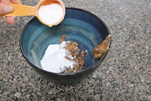 Carrot cake energy balls in process image