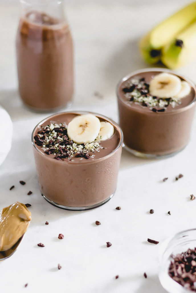 Healthy Chocolate Sunbutter Banana Smoothie