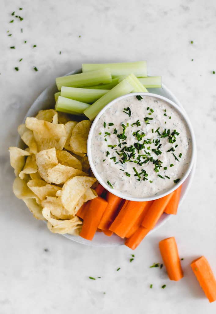 Healthy onion and herb dip