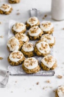 Gluten-free carrot cake cookies with cream cheese frosting